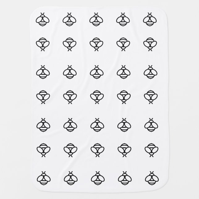 Bee honeybee bumblebee design graphic art baby blanket (Front)