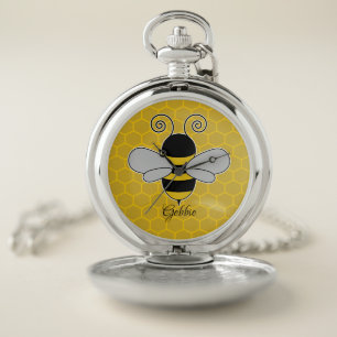 Bee Honeybee Comb Pop Art Pocket Watch