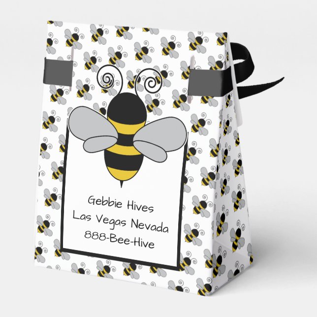 Bee Honeybee Hive Gift Favor Boxes (Back Side)
