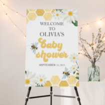 Bee Honeycomb and Daisy Baby Shower Welcome Foam Board