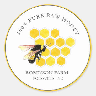 Bee & Honeycomb  Apiary Beekeepers Classic Round Sticker