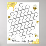 Bee Honeycomb Baby Shower Guestbook Sign at Zazzle