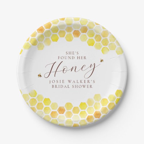 Bee Honeycomb Bridal Shower Paper Plates
