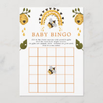 Bee Honeycomb Bumblebee Baby Shower Bingo Game Enclosure Card