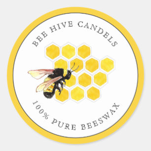 Bee & Honeycomb Classic Round Sticker
