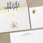 Bee Honeycomb Family Three Baby Shower Invitation Envelope<br><div class="desc">The perfect addition to the Bee Gender Neutral Party. Beautifully illustrated honeycomb,  bees,  and the black script font matches other pieces in the collection. Put the perfect invitation into the perfect envelope and make it a shower she'll remember.</div>