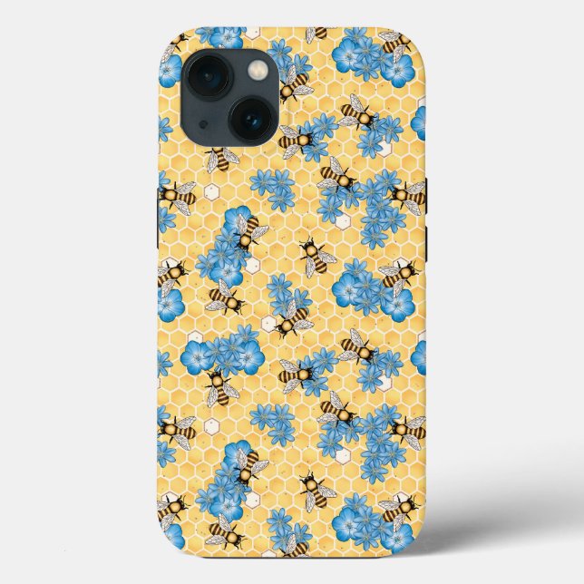 Bee Honeycomb Flowers iPhone / iPad case (Back)