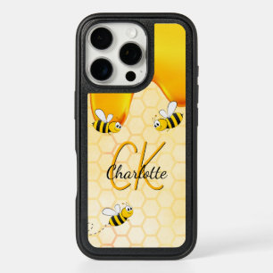 Bee honeycomb honey dripping monogram iPhone 16 pro case