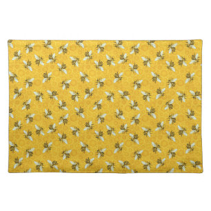 Bee Honeycomb Honeybee Beehive Pattern Party Cloth Placemat