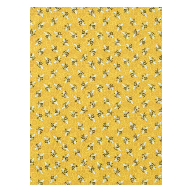 Bee Honeycomb Honeybee Beehive Pattern Party Tablecloth (Front)