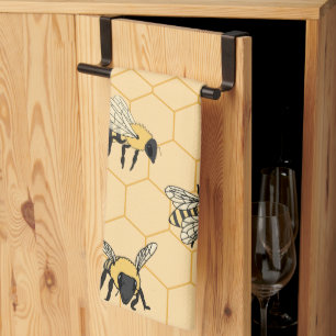 Bee Honeycomb Kitchen Towel