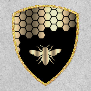 bee honeycomb logo patch