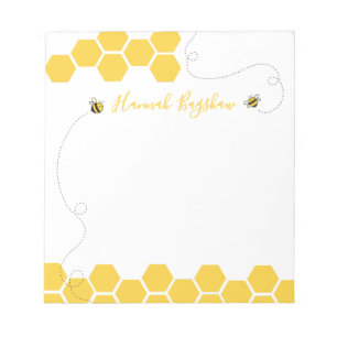 Bee Honeycomb Name Notepad