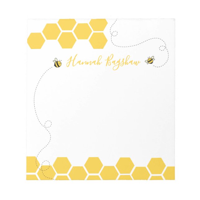 Bee Honeycomb Name Notepad (Front)