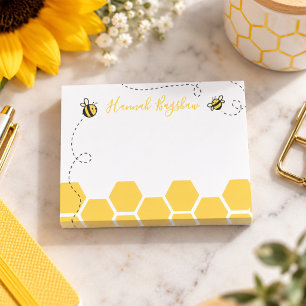 Bee Honeycomb Name Sticky Notes