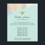 bee  honeycomb on mint background flyer<br><div class="desc">beauty salon professional makeup artist flyer</div>