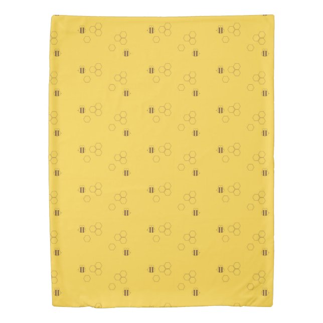 Bee Honeycomb Pattern Duvet Cover (Front)