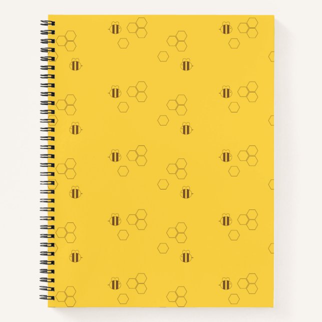 Bee Honeycomb Pattern Notebook (Front)