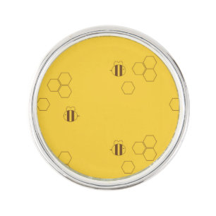 Bee Honeycomb Print Pin