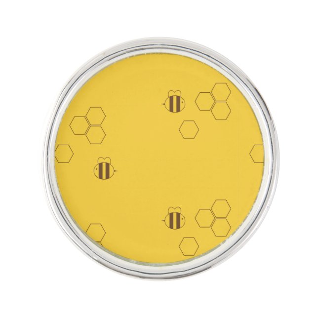 Bee Honeycomb Print Pin (Front)