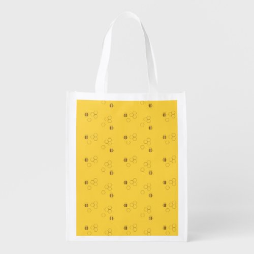 Bee Honeycomb Print Reusable Grocery Bag