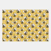 Bee Honeycomb Wrapping Paper Set of 3 (Front)