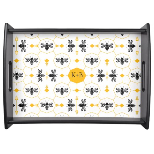 Bee Honeycomb Yellow Black Tray for Wedding Gift