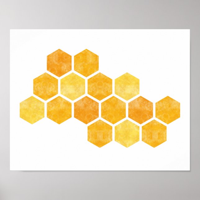 Bee honeycomb yellow poster (Front)