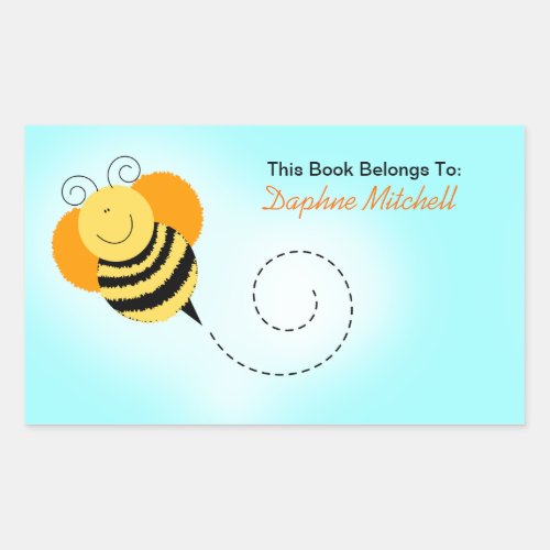 Bee Hop Bumble Bee Custom Book Plate Sticker