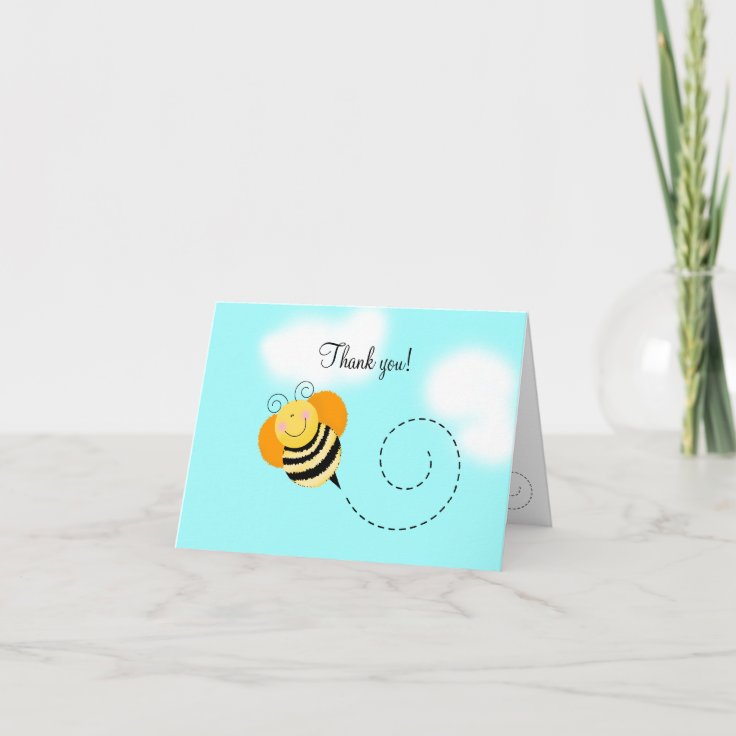 Bee Hop Bumble Bee Folded Thank you notes | Zazzle