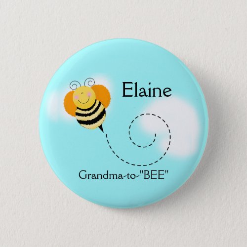 BEE HOP BUMBLE BEE NAME TAG Personalized Button