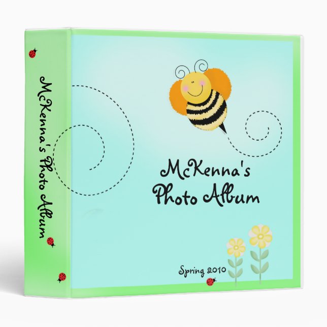 Bee Hop Bumble Bee Spring Baby Photo Album 3 Ring Binder (Front/Spine)