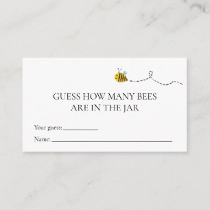 Bee How Many Bees Baby Shower Game card