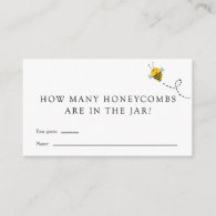 Bee How Many Honeycombs Baby Shower Game card