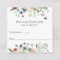 Bee How Many Honeycombs Baby Shower Game card