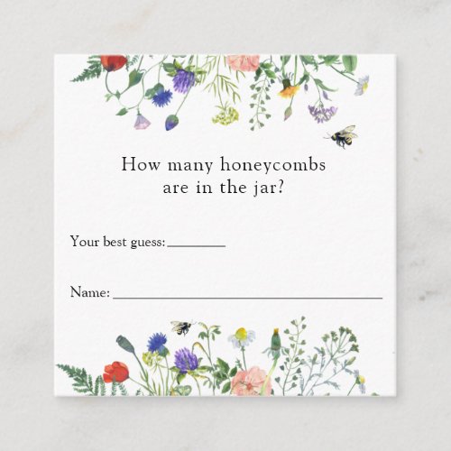 Bee How Many Honeycombs Baby Shower Game card