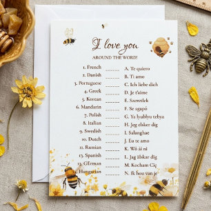 Bee How old was the  bride Shower Game Card
