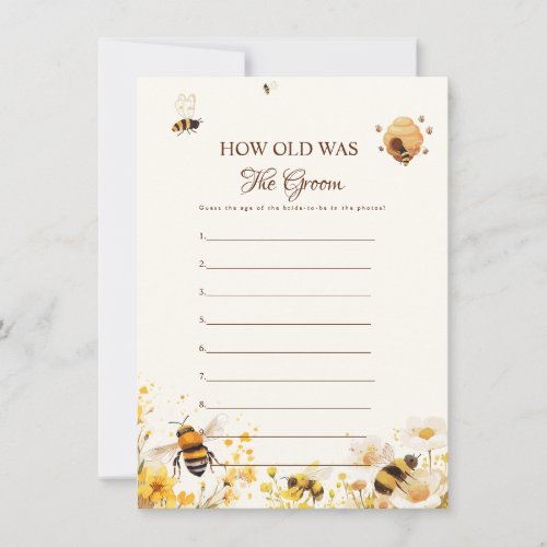 Bee How old was the Groom Shower Game Card