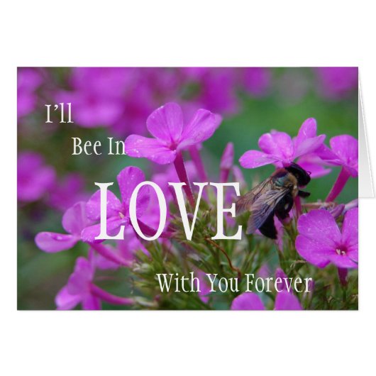 Bee Hugging Flower Cards (Front Horizontal)
