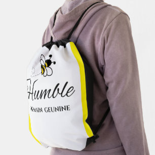 BEE HUMBLE ON THE GO Unisex Yellow black busy bee Drawstring Bag