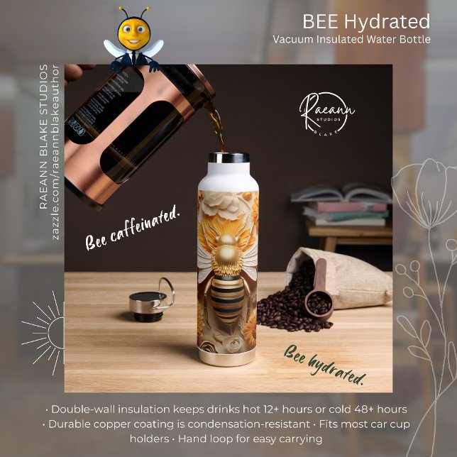 Bee Hydrated Vacuum Insulated Water Bottle (Creator Uploaded)