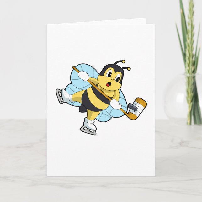 Bee Ice hockey Ice hockey stick Card (Front)