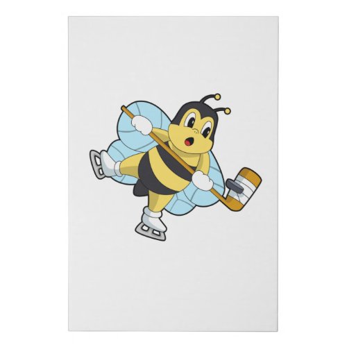 Bee Ice hockey Ice hockey stick Faux Canvas Print