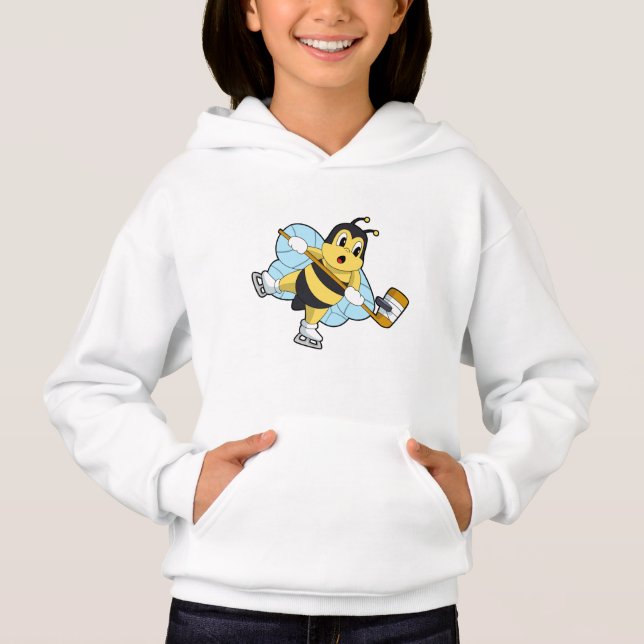 Bee Ice hockey Ice hockey stick Hoodie (Front)