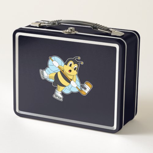 Bee Ice hockey Ice hockey stick Metal Lunch Box