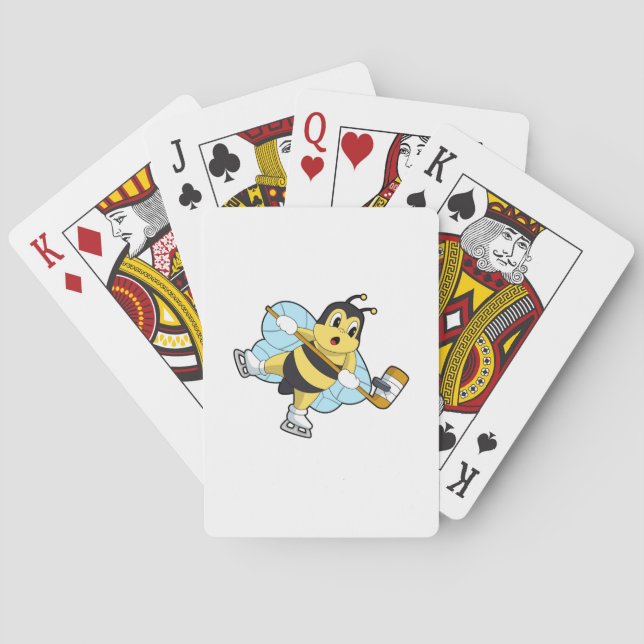 Bee Ice hockey Ice hockey stick Poker Cards (Back)