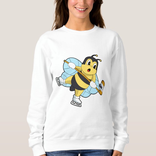 Bee Ice hockey Ice hockey stick Sweatshirt (Front)