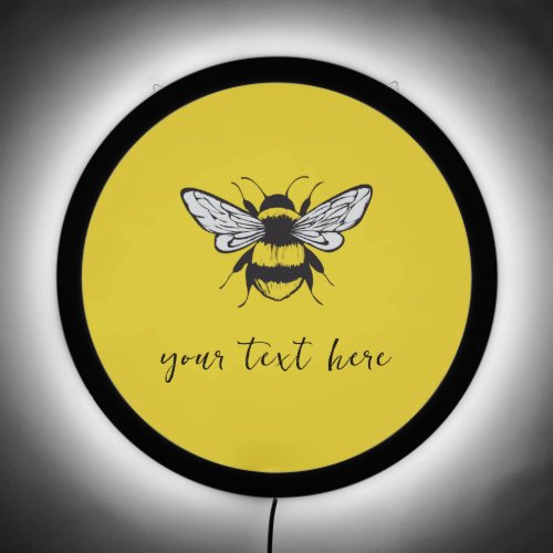 Bee Illustration  add your own text  LED Sign
