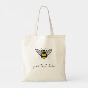 Bee Illustration – add your own text Tote Bag
