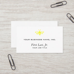 Bee illustration lemon or yellow colored business card